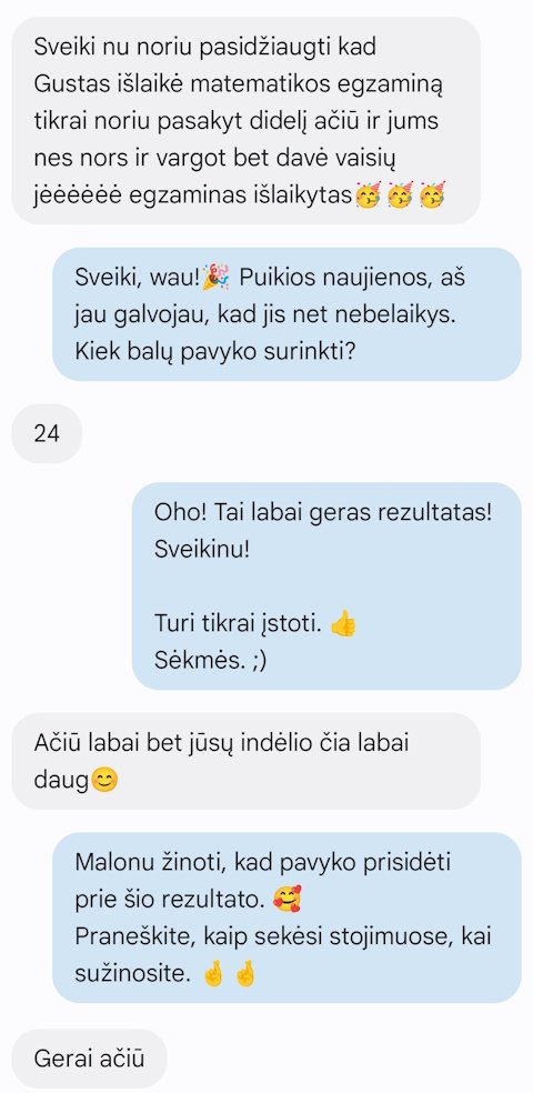 Pranešimas apie Gusto VBE rezultatą